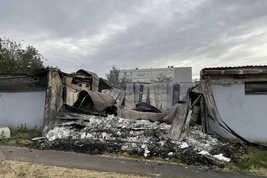 La médiathèque du quartier du Borny, à Metz, a été totalement détruite par l'incendie volontaire de la nuit du 30 juin 2023.