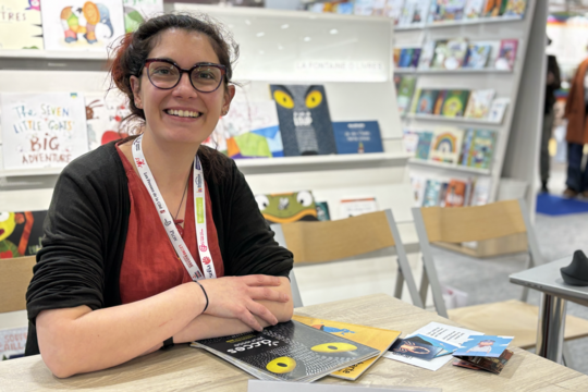 Léa Schneider, directrice générale d'Accès éditions, à la Foire de Bologne 2025