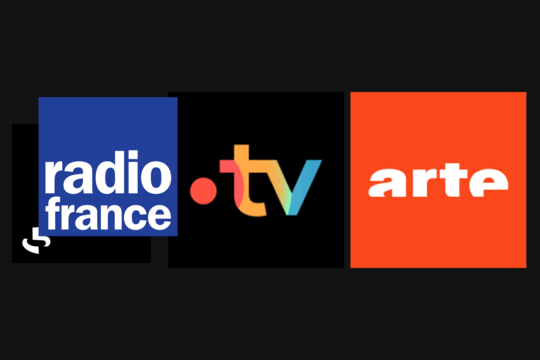 Logos RadioFrance, FranceTV et Arte