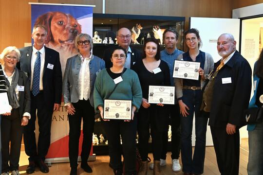 Le jury et les lauréats du prix de la Centrale canine 