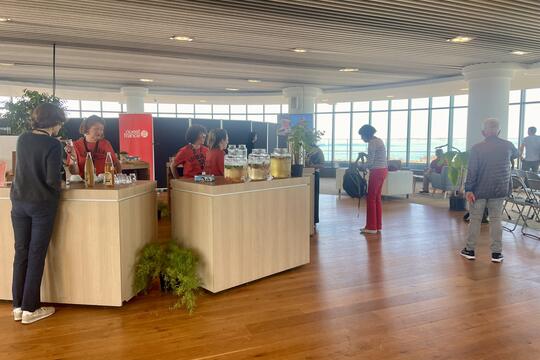 L'espace où peuvent se retrouver les membres du nouveau club de partenaires, levier financier que développe le festival Étonnants voyageurs.