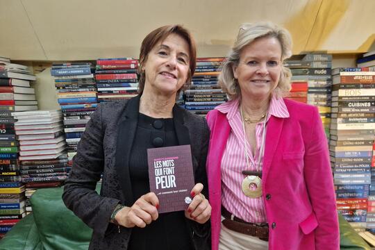 Mariette Darrigrand, autrice des "Mots qui font peur", et Isabelle de Tinguy, directrice éditoriale de Place des Victoires