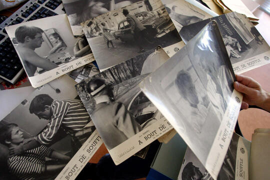 Classement des photos du film "A bout de souffle" réalisé par Jean-Luc Godard. ©Eric Cabanis/ AFP