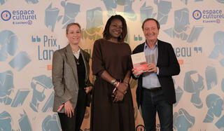 Prix Landerneau 2026 à Hemley Boum pour nos vie sauvages (gallimard) avec M.E Leclerc et Adélaïde de Clermont-Tonnerre 