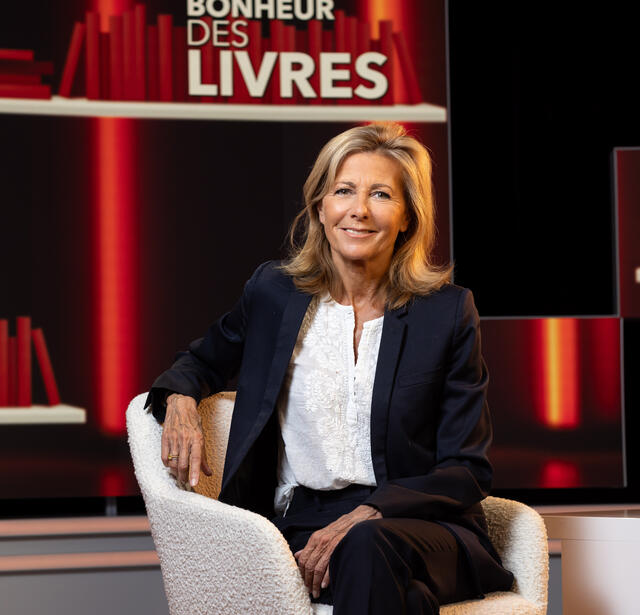 Claire Chazal sur le plateau de l'émission Au bonheur des livres en septembre 2024
