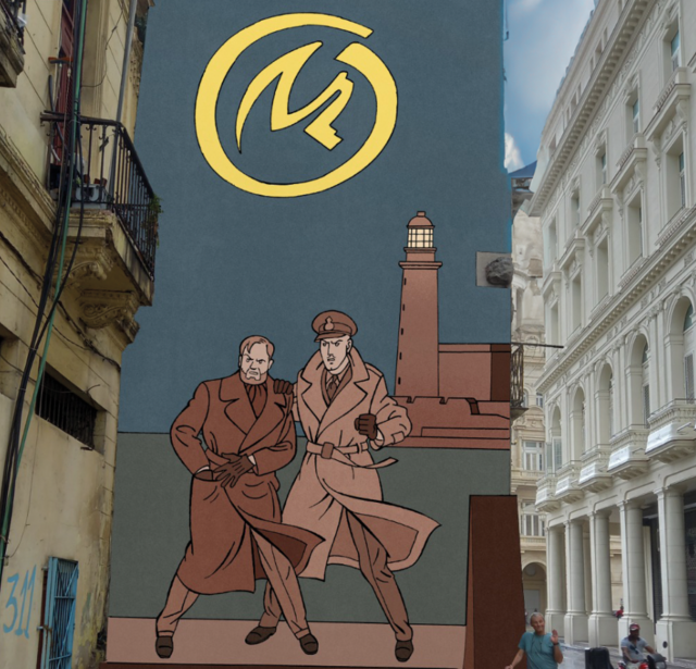 Fresque murale de Blake et Mortimer à Cuba