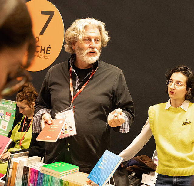 Le stand des éditions Bruno Doucey au SLPJ de Montreuil 2024