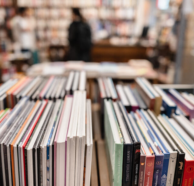 Des bandes dessinées à la librairie Folies d'encre à Saint-Ouen (Seine-Saint-Denis)