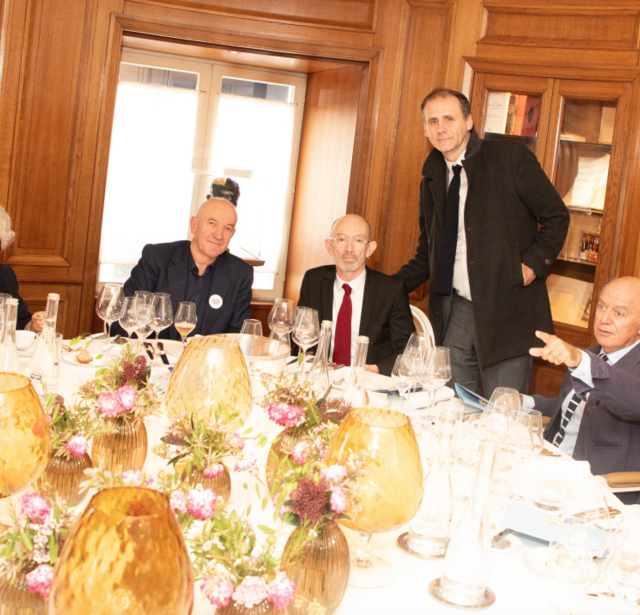 Laurent Mauvignier avec son éditeur Thomas Simonnet des éditions de Minuit