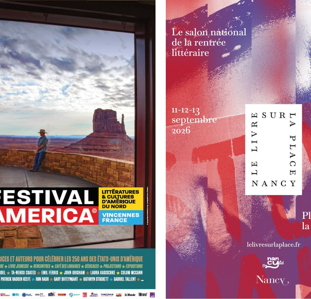 Affiches du festival America et Le livre sur la place (Nancy)