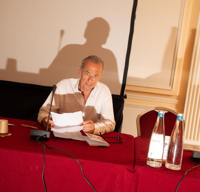 Olivier Nora le 1er juin 2026 lors de la présentation de la rentrée littéraire Grasset