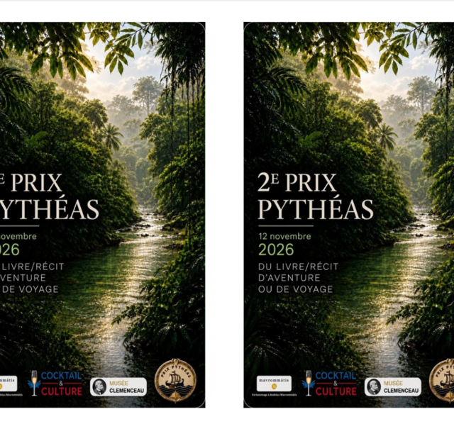 Affiche officielle du 2e prix Pythéas, décerné le 12 novembre 2026 au Musée Clemenceau, à Paris.