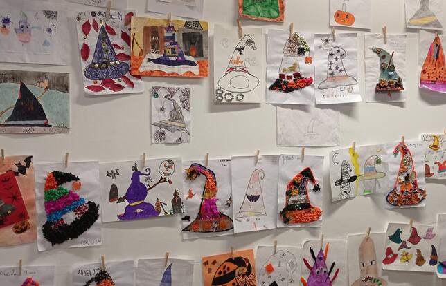 Les oeuvres du concours de dessin Halloween à la médiathèque de Sarreguemines 