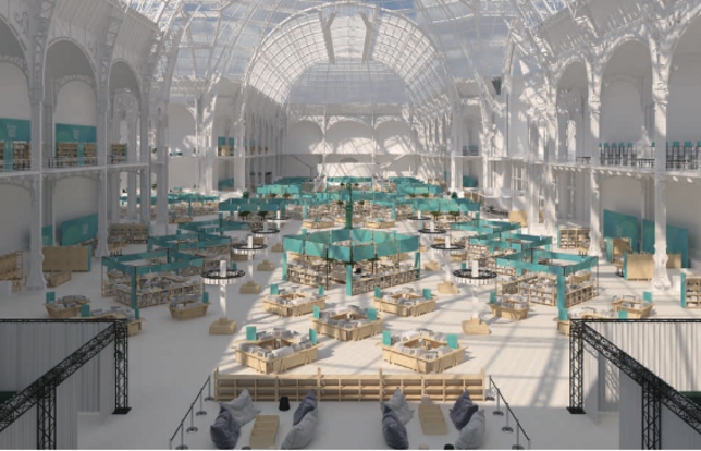Image de synthèse de l'organisation au Grand Palais