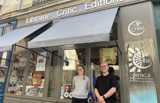 Lise Thoreux, libraire et éditrice, et Eric Marcelin, fondateur de la librairie et des éditions Critic, à Rennes.