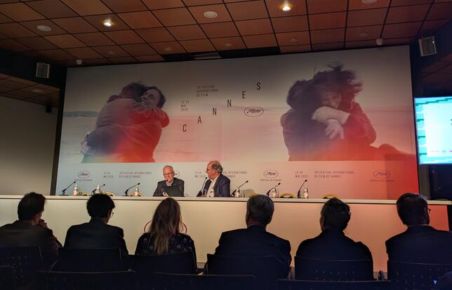 Thierry Frémaux, délégué général du Festival de Cannes, et Philippe Robinet, président de la Scelf.