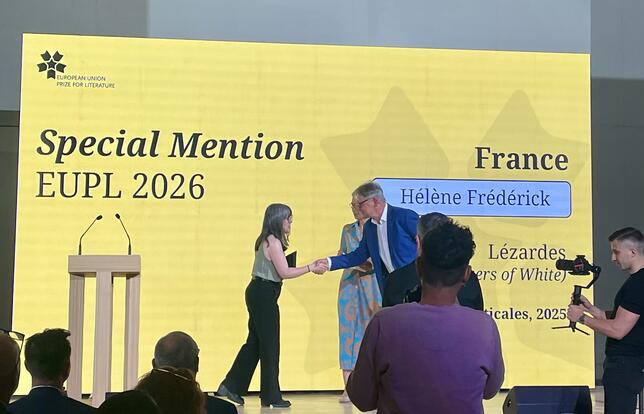 Hélène Frédérick a reçu pour la France une mention spéciale de l'EUPL