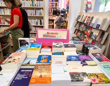 Table en librairie à la rentrée littéraire 2024 - VALERIE DUBOIS Hans LucasHans Lucas via AFP