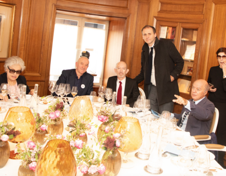 Laurent Mauvignier avec son éditeur Thomas Simonnet des éditions de Minuit