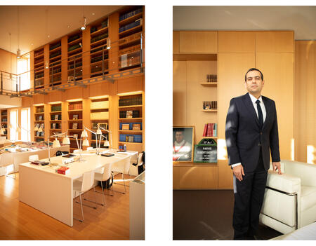 Peimane Ghaleh-Marzban, président du tribunal judiciaire de Paris et la bibliothèque Robert Badinter du tribunal de Paris.jpg