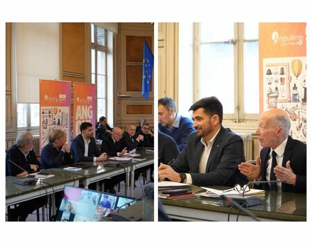 Photos prises lors de la conférence de presse à Angoulême, à droit Xavier Bonnefont et David Caméo