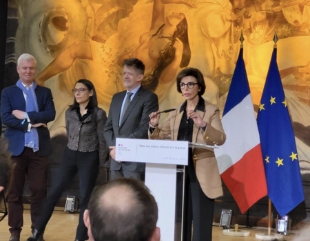 La ministre de la Culture Rachida Dati présentant ses voeux, le 29 janvier 2026