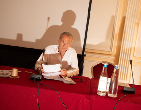 Olivier Nora le 1er juin 2026 lors de la présentation de la rentrée littéraire Grasset