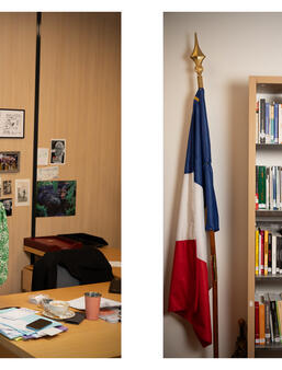 Dominique Simonnot et la bibliothèque du CGLPL