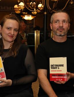 Hélène Laurain, lauréate de la mention spéciale du jury Wepler et Bernard Bourry, lauréat du prix Wepler 2025