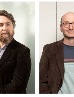 David Meulemans, fondateur des éditions Aux Forges de Vulcain, et Gregory Messina, fondateur et directeur de Linwood Messina Literary Agency