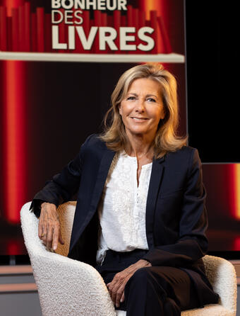 Claire Chazal sur le plateau de l'émission Au bonheur des livres en septembre 2024