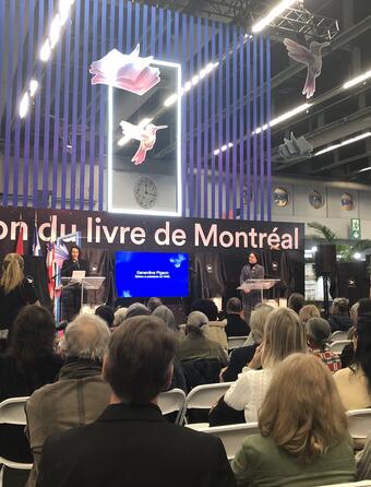 Geneviève Pigeon, présidente de l'ANEL, inaugure le Salon du livre de Montréal 2024, 