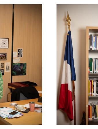 Dominique Simonnot et la bibliothèque du CGLPL