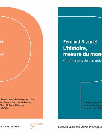 Couvertures Du préjugé, de Max Horkheimer et L’histoire, mesure du monde de Fernand Braudel (éditions de la maison des sciences de l’Homme)