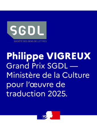 Grand prix de la traduction SGDL-ministère de la culture 2025