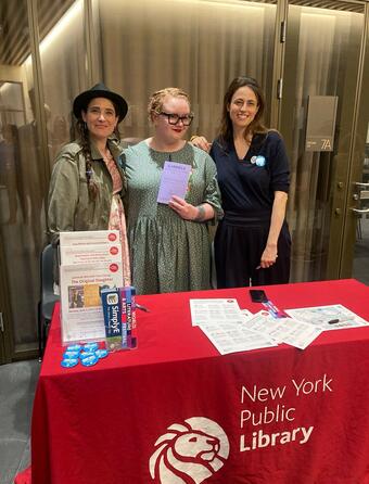 Claire Berest (à gauche) & Anne Berest (à droite) au NYPL en avril 2025
