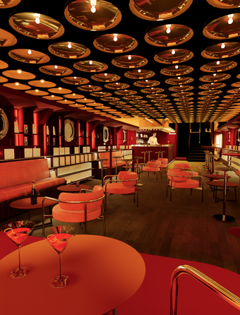 Maquette 3D de l'intérieur de la péniche