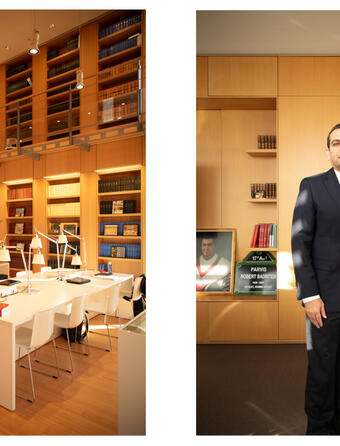 Peimane Ghaleh-Marzban, président du tribunal judiciaire de Paris et la bibliothèque Robert Badinter du tribunal de Paris.jpg