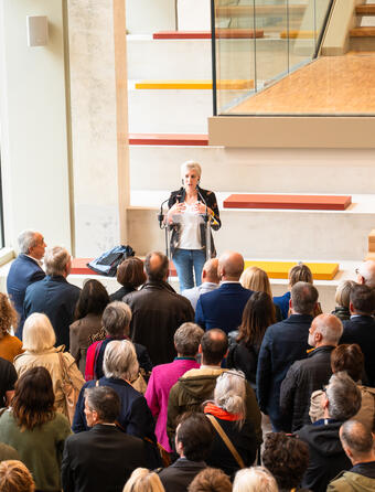 Ann-Sarah Laroche, lors de l'inauguration de la médiathèque centrale de Bayonne