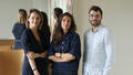 Aurélie Ouazan, directrice des éditions Hors Cadre, entourée de Karine Bailly de Robien et Pierre-Benoît de Veron, directeurs associés de Leduc