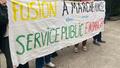 Manifestation contre la fusion de l'Abes et de l'Amue