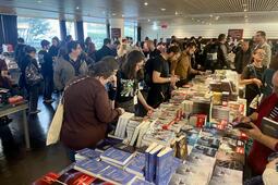 La librairie des Utopiales le samedi après-midi.