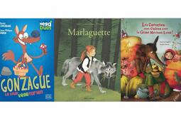 Gonzague, le loup végétarien de Daniel Laverdure, (Michel Quintin), Marlaguette de Marie Colmont (Père Castor-flammarion) et Les carottes sont cuites pour le grand méchant loup ! de Bogeat Suzanne et Xavière Devos (L’Élan vert)